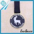 Soccer Football League Award Medals with Black Neck Ribbons